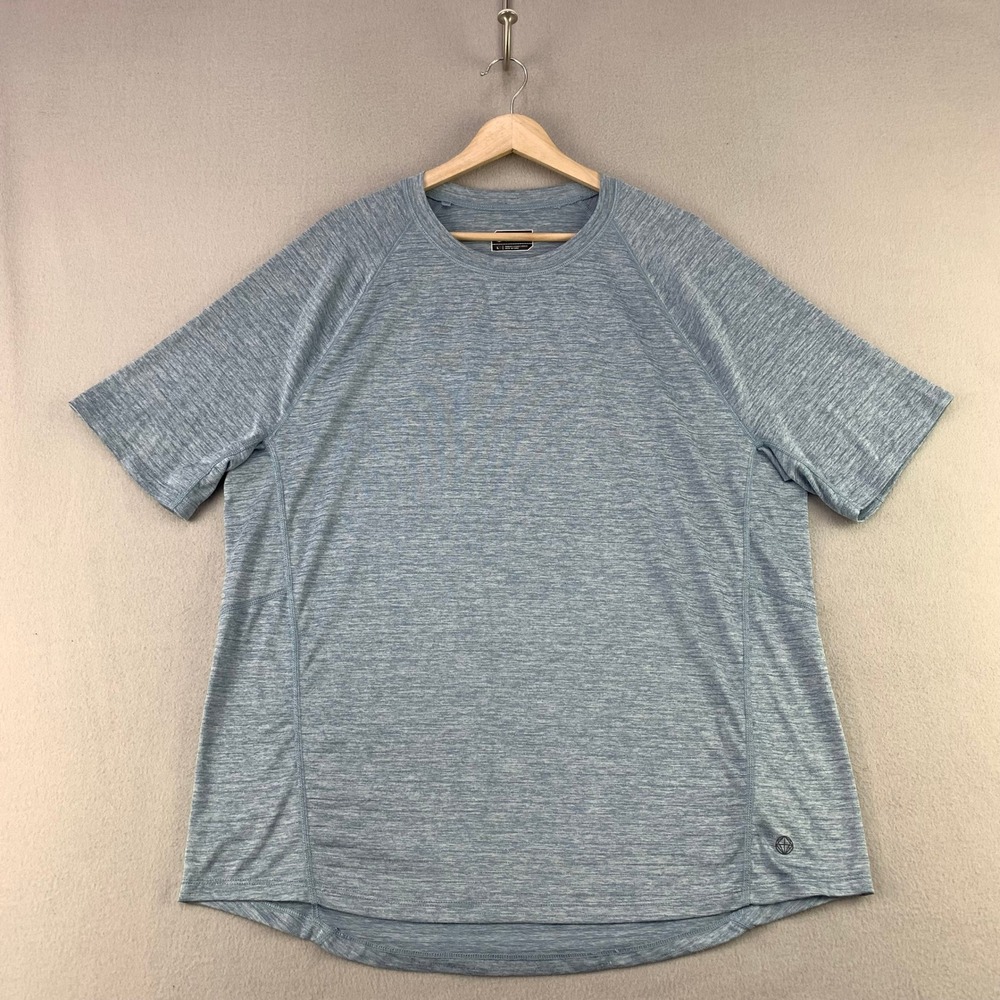 Mondetta Performance T-Shirt Mens Large Blue Space Dye Active Raglan Tee